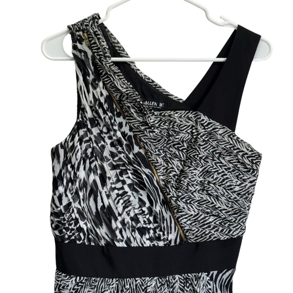 Allen B Schwartz Asymmetrical Black and White Dress. Size 6 - Picture 4 of 16